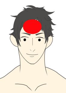 おでこ・眉間